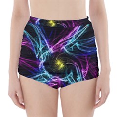 Abstract Art Color Design Lines High-waisted Bikini Bottoms by Nexatart