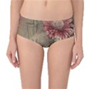 Flowers Plant Red Drawing Art Mid-Waist Bikini Bottoms View1