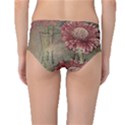 Flowers Plant Red Drawing Art Mid-Waist Bikini Bottoms View2