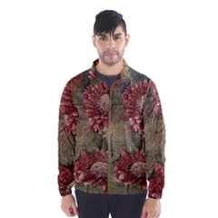 Flowers Plant Red Drawing Art Wind Breaker (men) by Nexatart