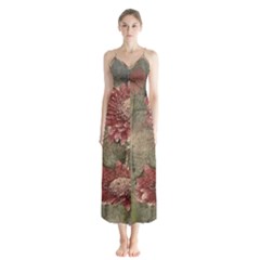 Flowers Plant Red Drawing Art Chiffon Maxi Dress by Nexatart