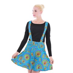 Digital Art Circle About Colorful Suspender Skater Skirt by Nexatart