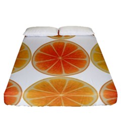 Orange Discs Orange Slices Fruit Fitted Sheet (queen Size) by Nexatart