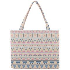 Blue And Pink Tribal Pattern Mini Tote Bag by berwies