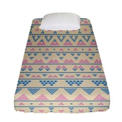 Blue And Pink Tribal Pattern Fitted Sheet (single Size) by berwies