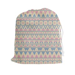 Blue And Pink Tribal Pattern Drawstring Pouches (xxl) by berwies