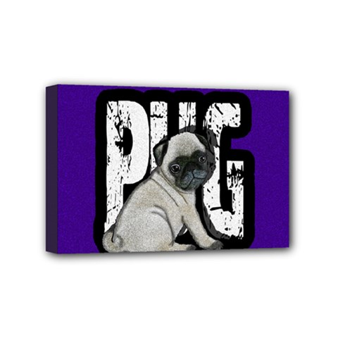 Pug Mini Canvas 6  X 4  by Valentinaart