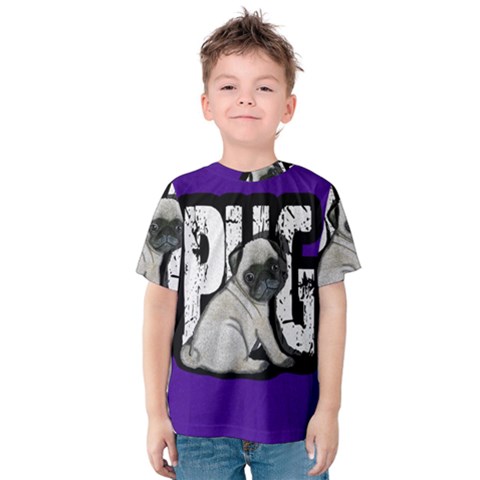 Pug Kids  Cotton Tee by Valentinaart