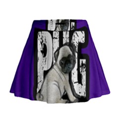 Pug Mini Flare Skirt by Valentinaart