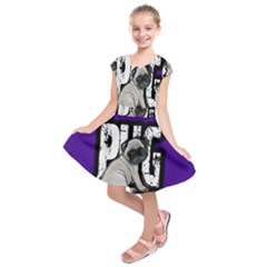 Pug Kids  Short Sleeve Dress by Valentinaart