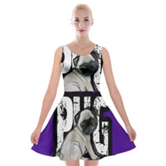 Pug Velvet Skater Dress by Valentinaart