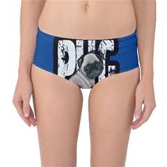 Pug Mid-waist Bikini Bottoms by Valentinaart