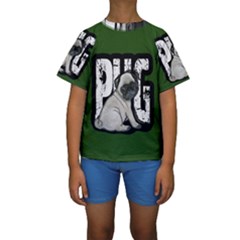 Pug Kids  Short Sleeve Swimwear by Valentinaart