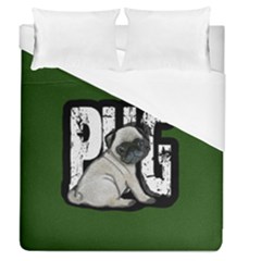 Pug Duvet Cover (queen Size) by Valentinaart