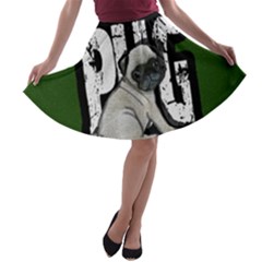 Pug A-line Skater Skirt by Valentinaart