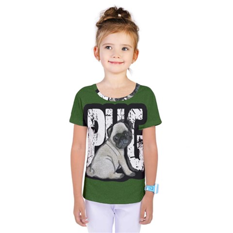 Pug Kids  One Piece Tee by Valentinaart