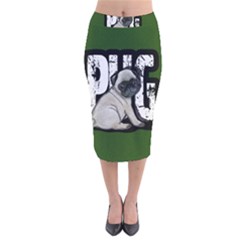 Pug Velvet Midi Pencil Skirt by Valentinaart