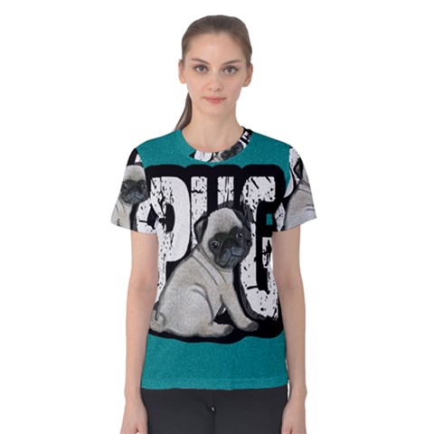 Pug Women s Cotton Tee by Valentinaart