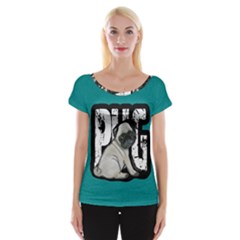 Pug Women s Cap Sleeve Top by Valentinaart