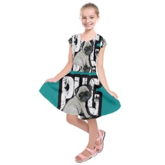 Pug Kids  Short Sleeve Dress by Valentinaart