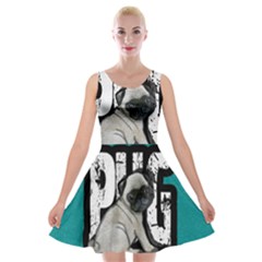 Pug Velvet Skater Dress by Valentinaart