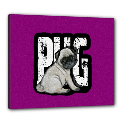 Pug Canvas 24  X 20  by Valentinaart