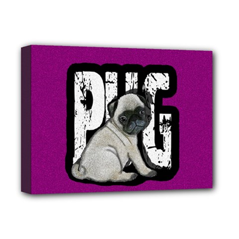 Pug Deluxe Canvas 16  X 12  