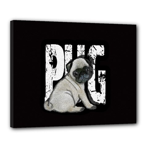 Pug Canvas 20  X 16  by Valentinaart