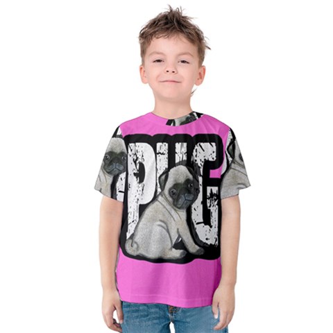 Pug Kids  Cotton Tee by Valentinaart