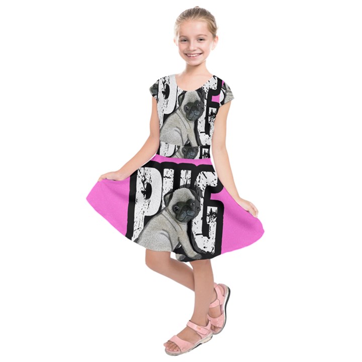 Pug Kids  Short Sleeve Dress