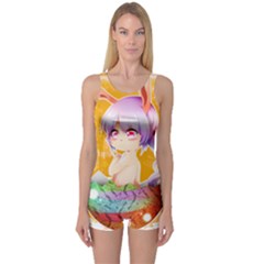 Easter Bunny Girl One Piece Boyleg Swimsuit by Catifornia