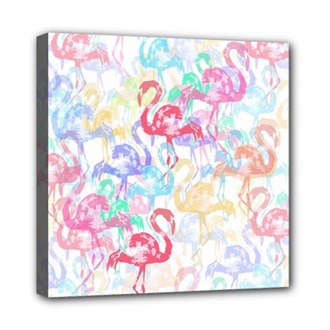 Flamingo Pattern Mini Canvas 8  X 8  by Valentinaart