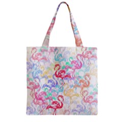 Flamingo Pattern Zipper Grocery Tote Bag by Valentinaart