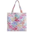 Flamingo pattern Zipper Grocery Tote Bag View1