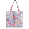 Flamingo pattern Zipper Grocery Tote Bag View2