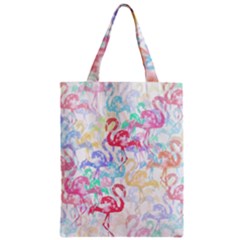 Flamingo Pattern Zipper Classic Tote Bag by Valentinaart