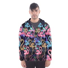 Flamingo Pattern Hooded Wind Breaker (men) by Valentinaart