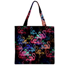 Flamingo Pattern Zipper Grocery Tote Bag by Valentinaart