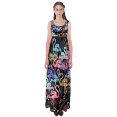 Flamingo Pattern Empire Waist Maxi Dress by Valentinaart