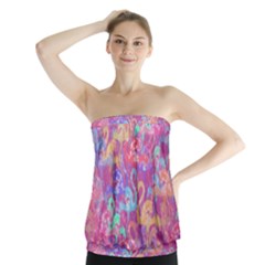 Flamingo Pattern Strapless Top by Valentinaart