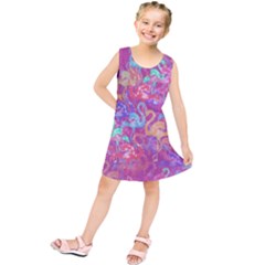 Flamingo Pattern Kids  Tunic Dress by Valentinaart