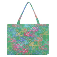 Flamingo Pattern Medium Zipper Tote Bag by Valentinaart