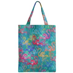 Flamingo Pattern Zipper Classic Tote Bag by Valentinaart