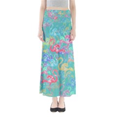 Flamingo Pattern Maxi Skirts by Valentinaart