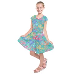 Flamingo Pattern Kids  Short Sleeve Dress by Valentinaart