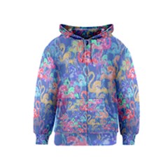 Flamingo Pattern Kids  Zipper Hoodie by Valentinaart