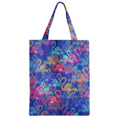 Flamingo Pattern Zipper Classic Tote Bag by Valentinaart