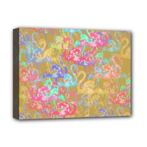 Flamingo Pattern Deluxe Canvas 16  X 12  