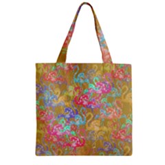 Flamingo Pattern Zipper Grocery Tote Bag by Valentinaart