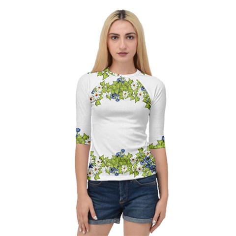 Birthday Card Flowers Daisies Ivy Quarter Sleeve Tee by Nexatart